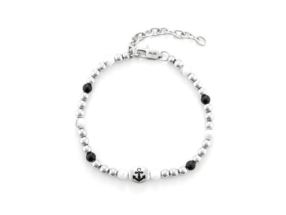 Bracciale 4US: Cesare Paciotti Uomo San Valentino 24 in Acciaio Onice 4UBR6452 - 4UBR6452